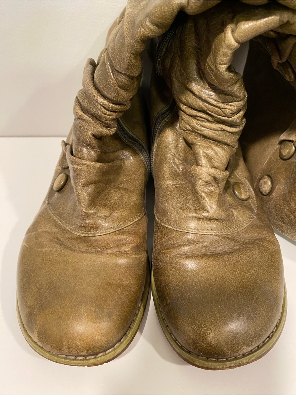 Rare Olive Miz Mooz “Bloom” Tall Leather Button Boots - Picture 9 of 15